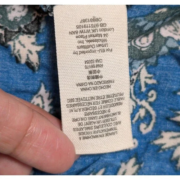 Free People Size L Blouse La Bamba Floral Paisley Baby Doll Y2K Boho Whimsigoth - Picture 9 of 10